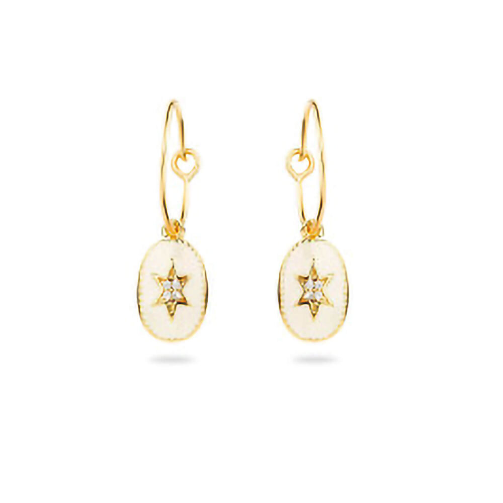 Mya Bay Gold Plated Norther Star Ivory Enamel Drop Earring