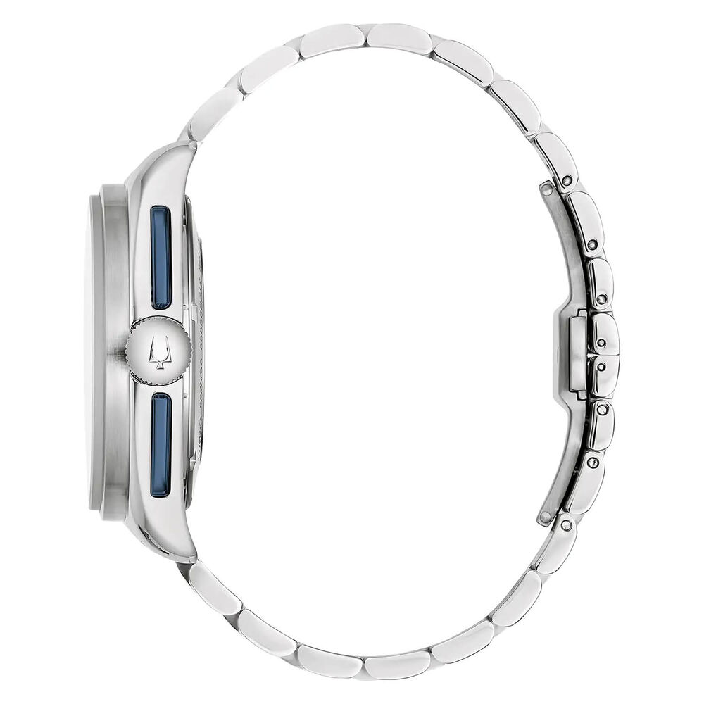 Bulova Heritage Lunar Pilot 43.5mm Chronograph White & Blue Dial Bracelet Watch image number 3