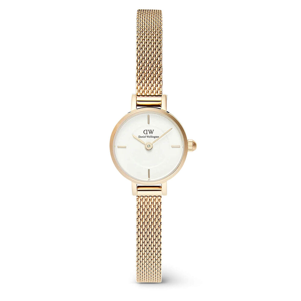 Daniel Wellington Petite Mini Evergold 19mm White Dial Gold Plated Steel Bracelet Watch image number 0