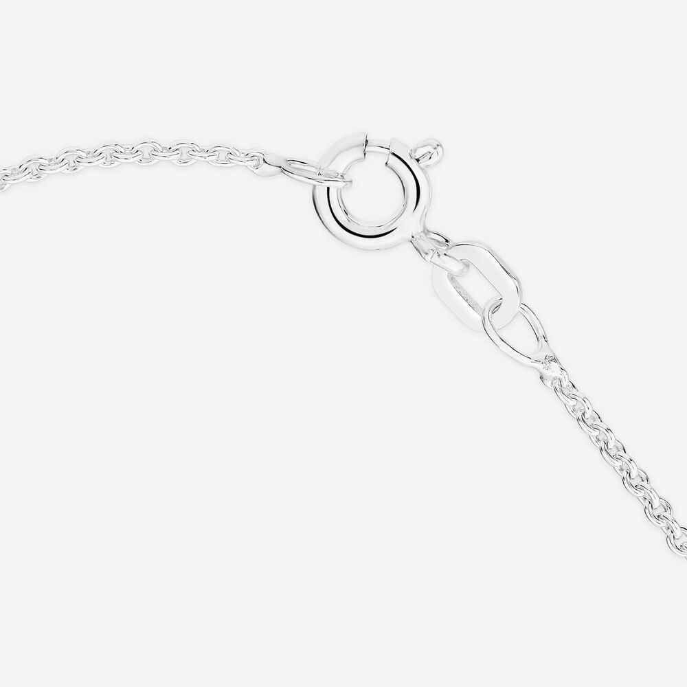 Sterling Silver Octagon Watermelon Cubic Zirconia Pendant image number 4