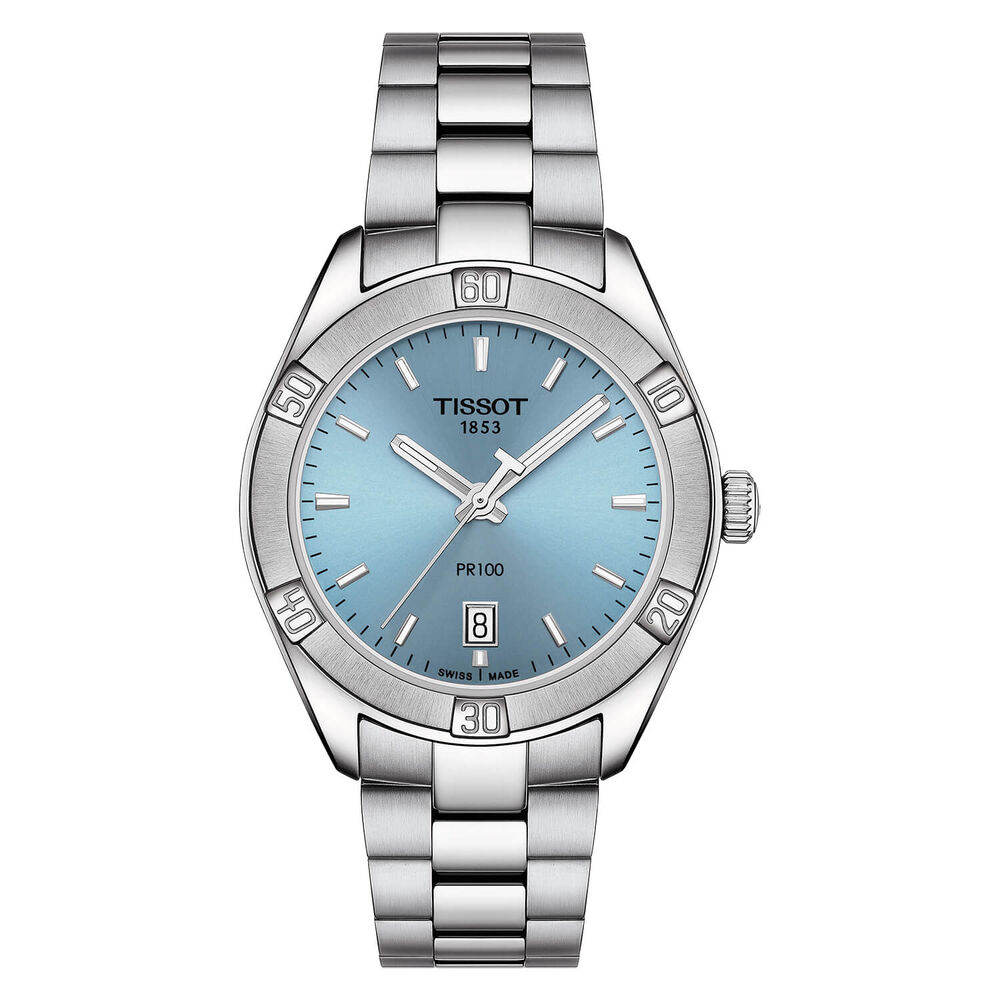 Tissot PR 100 Sport Chic 36mm Quartz Blue Dial Steel Case Bracelet Watch