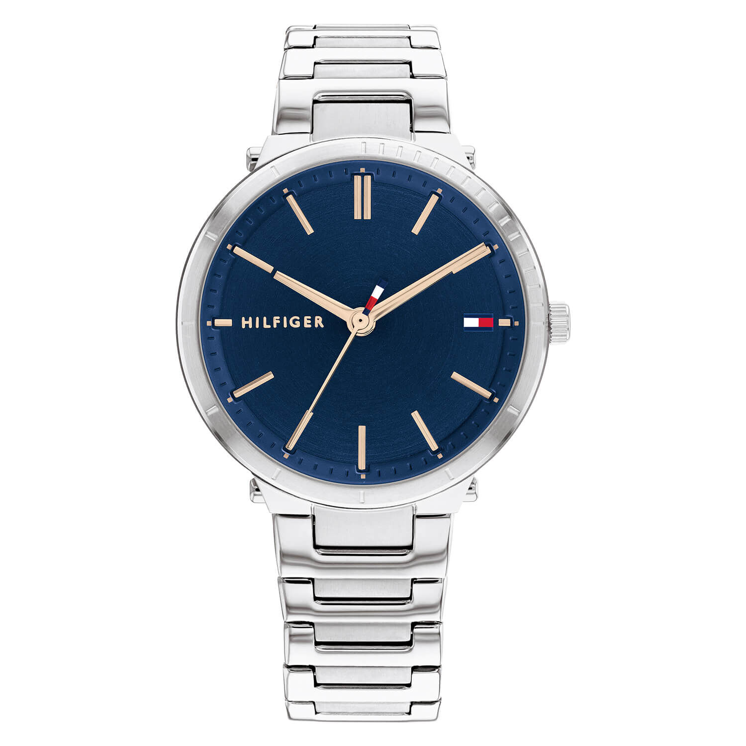 Tommy Hilfiger Zoey 34mm Blue Dial Gold Plated Detail Watch
