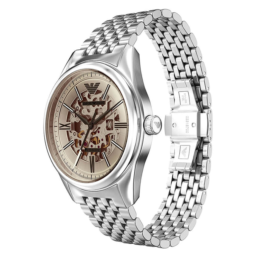 Emporio Armani Antonio 43mm Silver Dial Stainless Steel Bracelet Watch