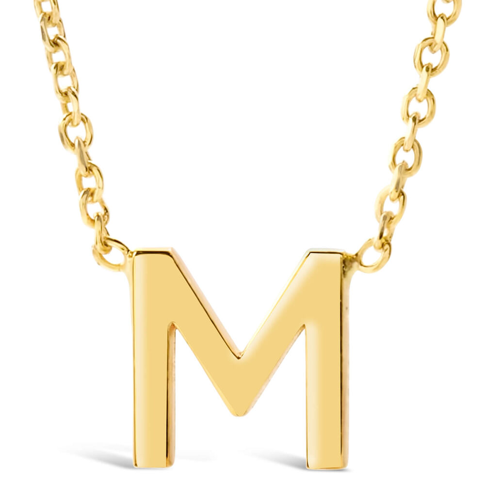Letter Chain Necklace Letter M Gold for Women and Teenagers Letter Pendant  Initial Letter Gift Idea Heart Necklace for Her Initials, Silver, Cubic