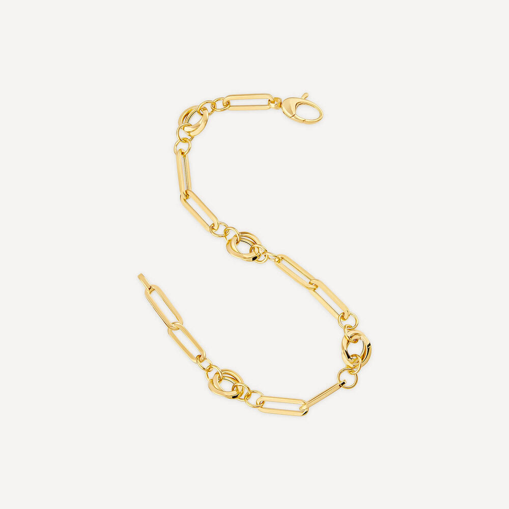 9ct Yellow Gold Knot Paperlink Bracelet image number 3