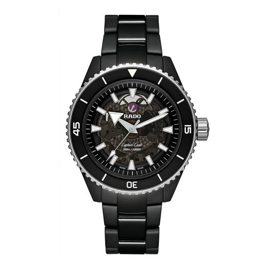 Rado Captain Cook 43mm Black Ceramic Steel Bezel Case Bracelet Watch