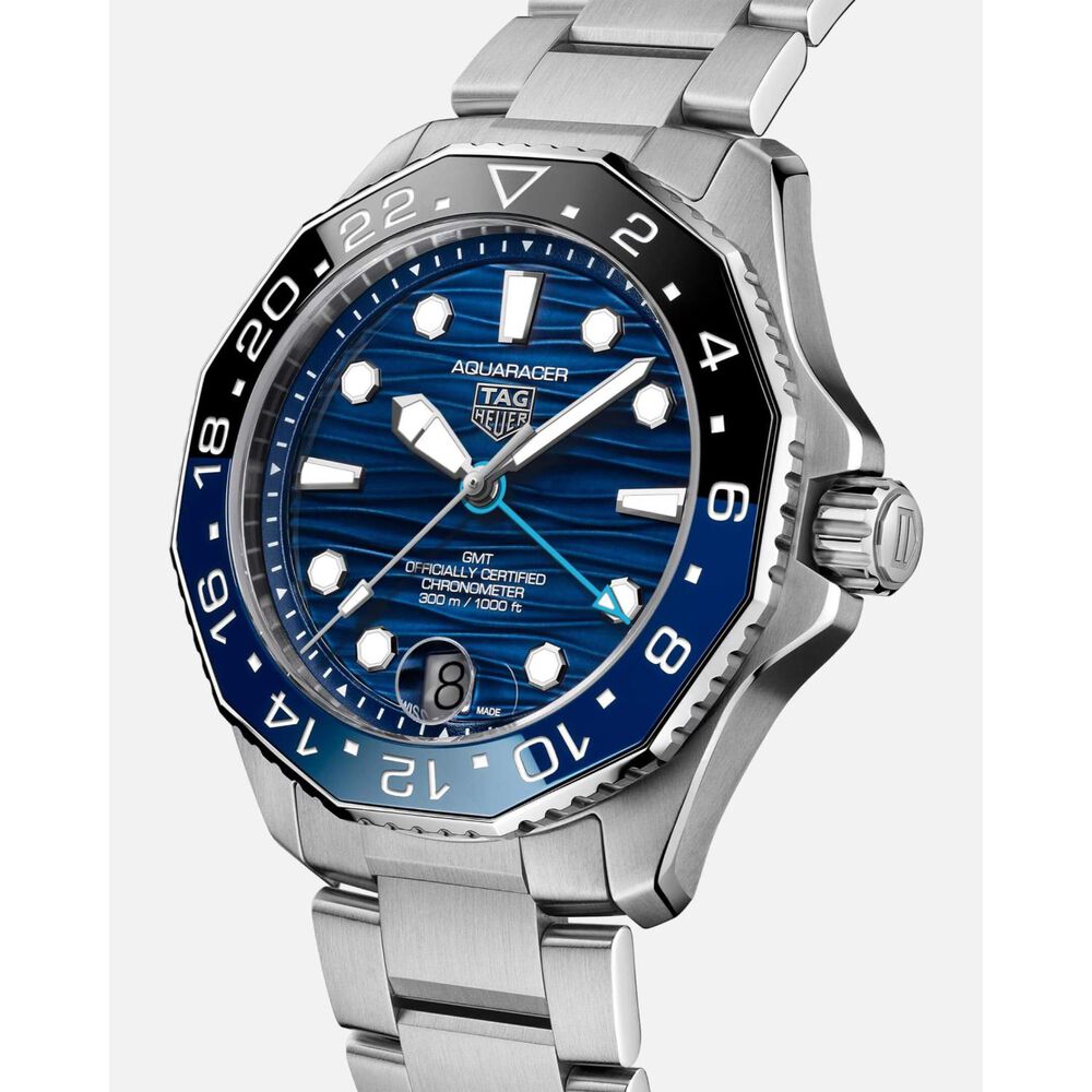 TAG Heuer Aquaracer Professional 300 GMT 42mm Blue Dial Steel Bracelet Watch