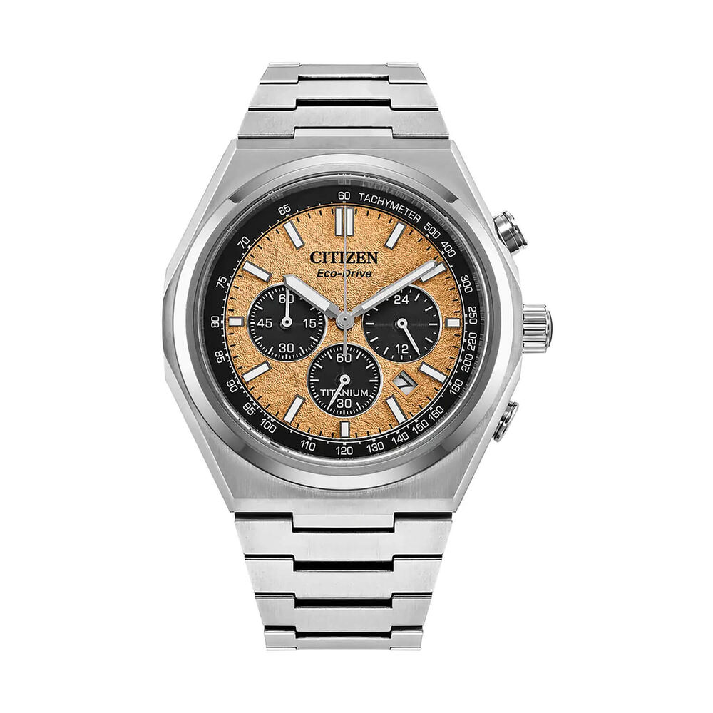 Citizen Zenshin Chrono Super Titanium™ 42mm Salmon Dial Bracelet Watch image number 0