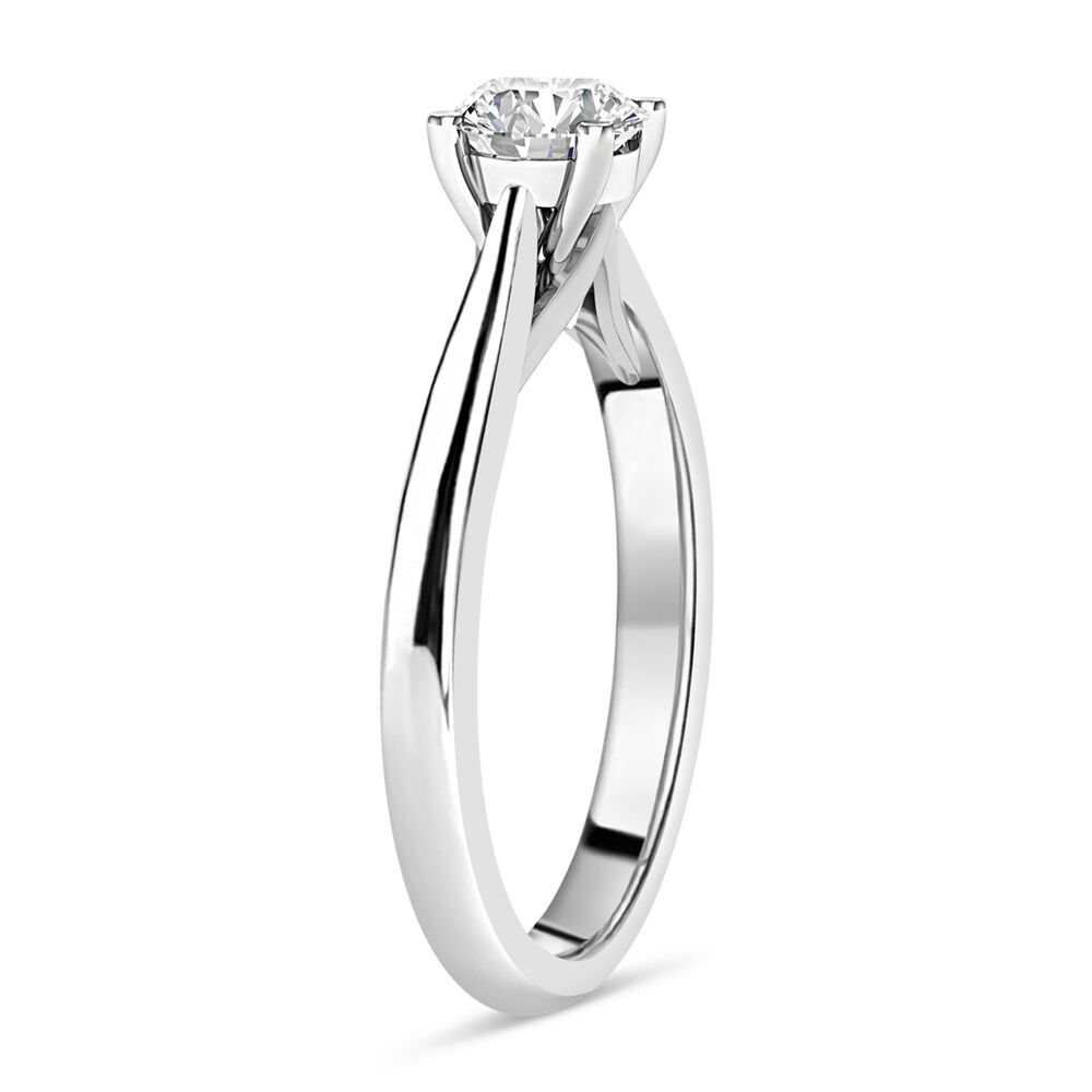 Platinum 0.60ct Round Diamond Orchid Setting Ring image number 2
