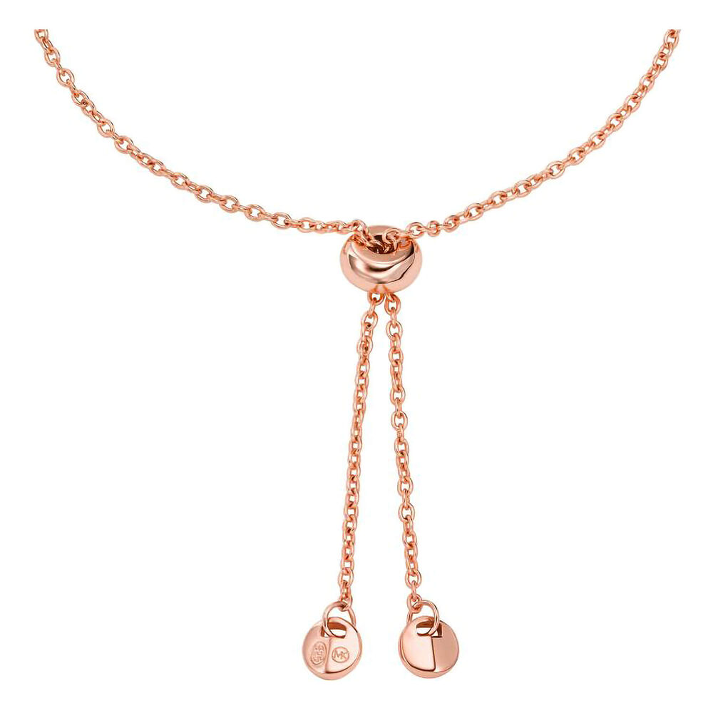 Michael Kors Brilliance Rose Gold Plated Red Heart Halo Bracelet
