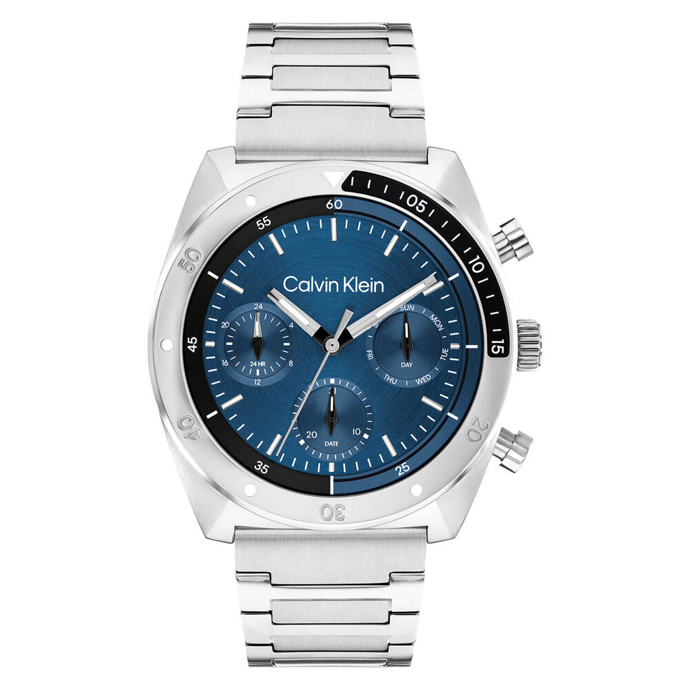 Calvin Klein CK Flex 42mm Blue Dial Stainless Steel Bracelet Watch