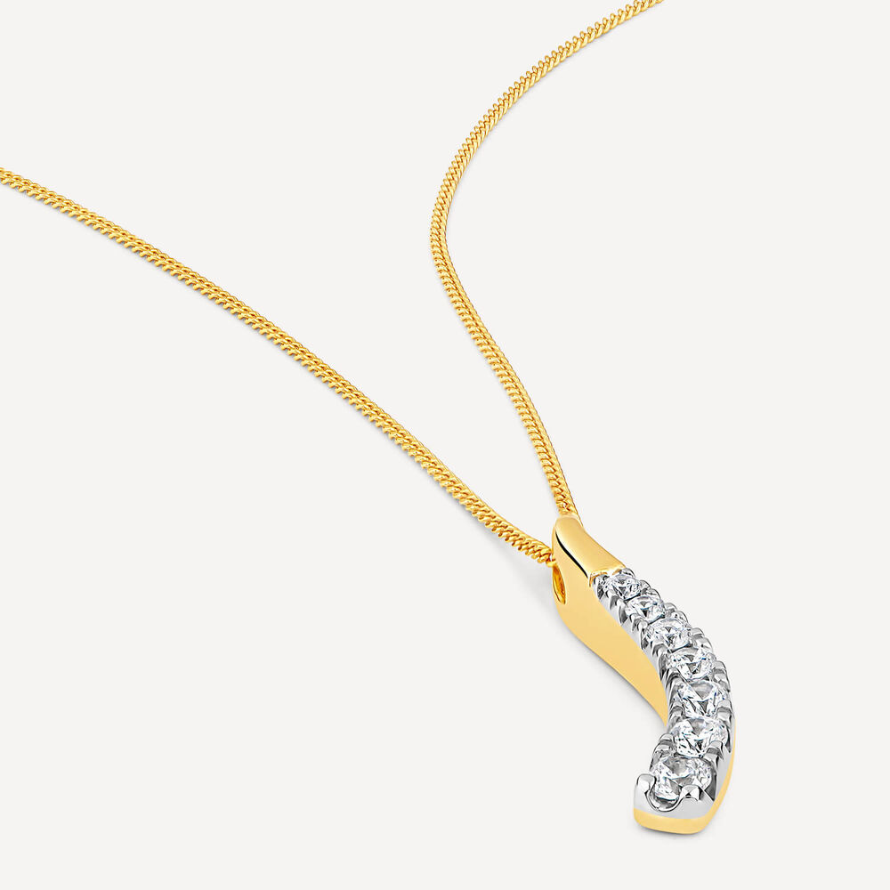 9ct Yellow & White Gold 0.33ct Diamond Eternal Journey Pendant image number 3