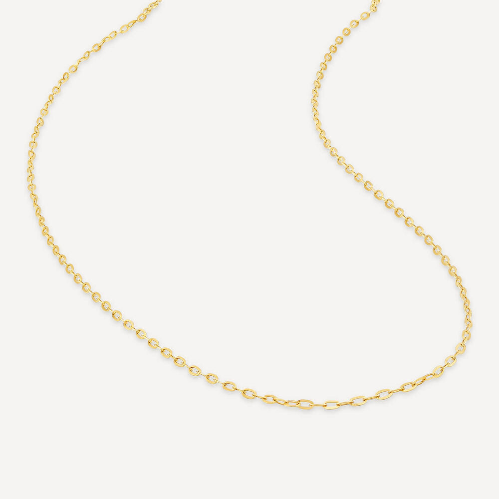 9ct Yellow Gold 18' Rolo Chain Necklet image number 3