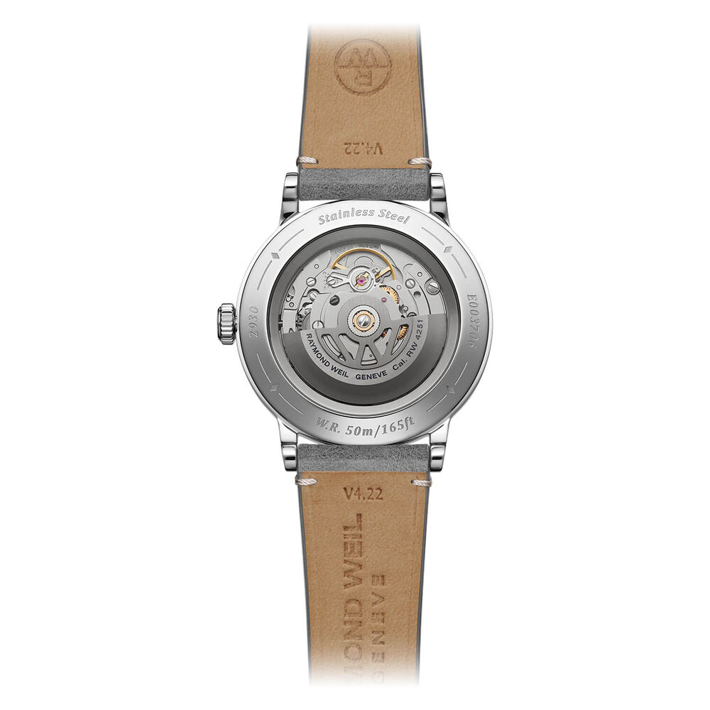 Raymond Weil Millesime 39.5mm Silver Dial Leather Strap Watch image number 2