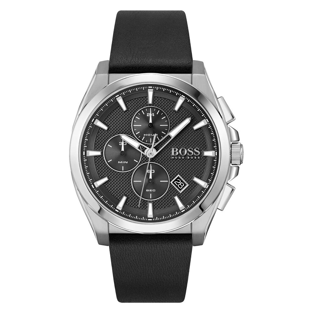 BOSS Grandmaster Lux 46mm Black Dial Steel Case Black Strap Watch