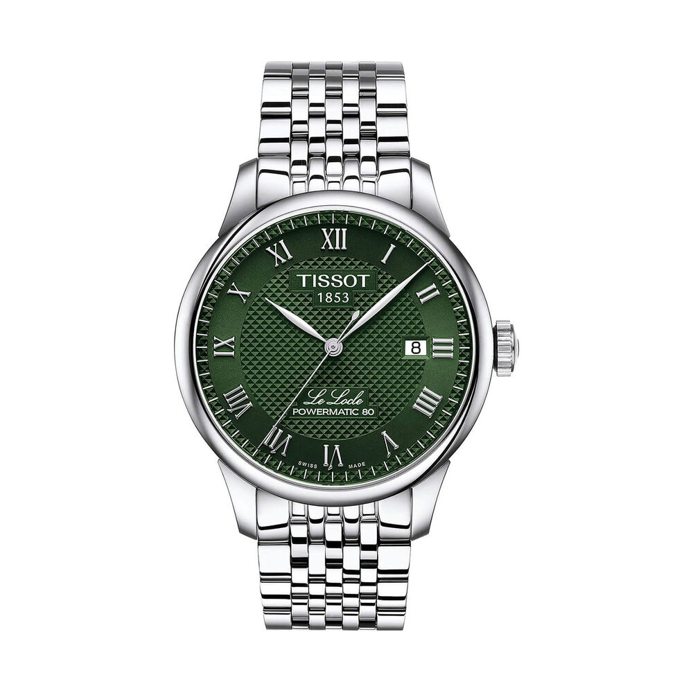 Tissot Le Locle Powermatic 80 39.3mm Green Dial Steel Bracelet Watch image number 0