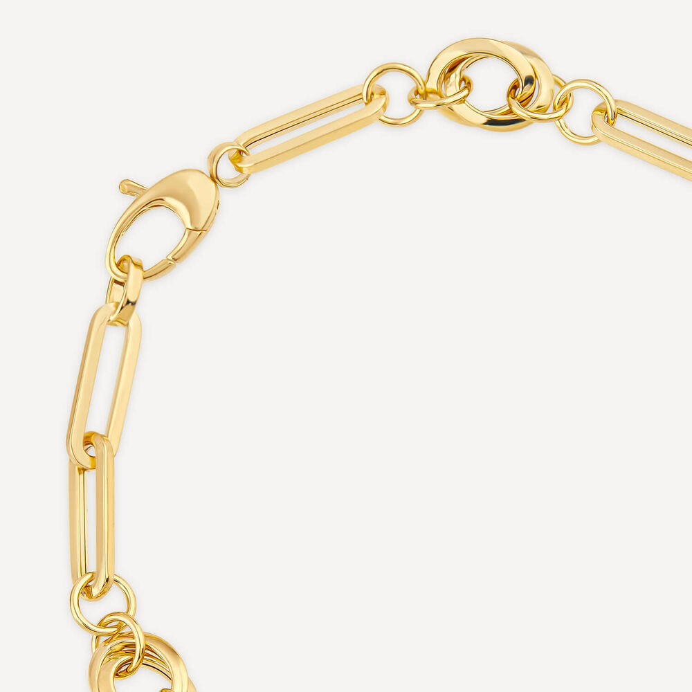 9ct Yellow Gold Knot Paperlink Bracelet image number 4
