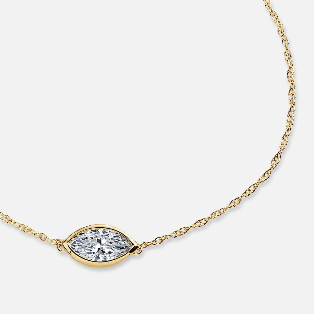 Born Contour 9ct Yellow Gold 0.30ct Marquise Lab Grown Diamond Bracelet