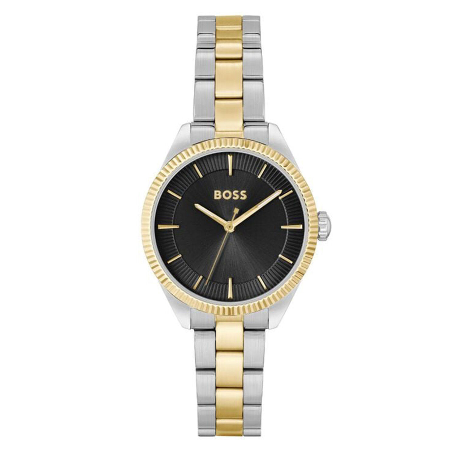 BOSS Sage 32mm Black Dial Two Tone Case Bracelet Watch