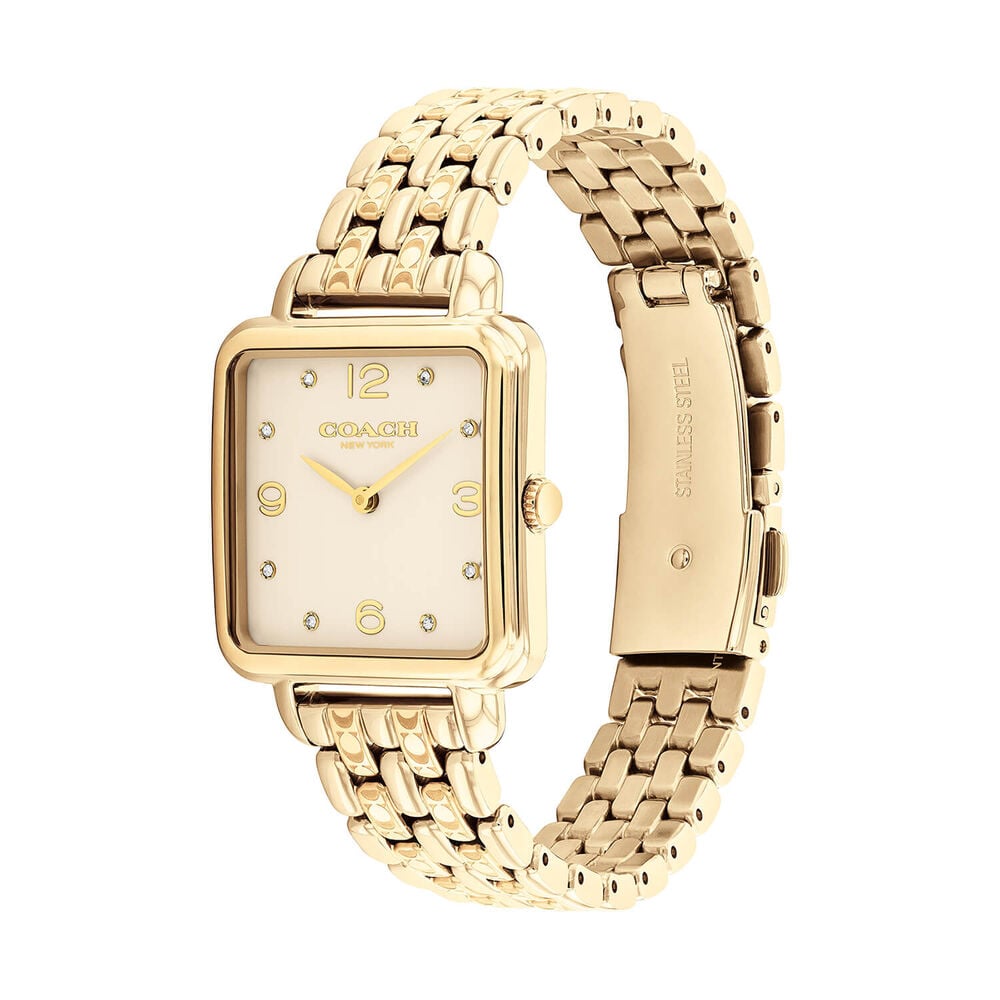 Coach Cass 28mm Champagne Dial Gold Tone Steel Bracelet Watch