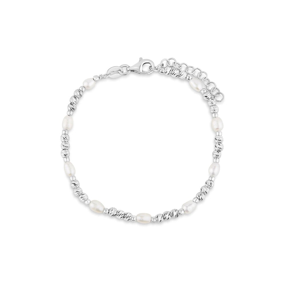 Sterling Silver Freshwater Beaded Pearl Bracelet image number 0