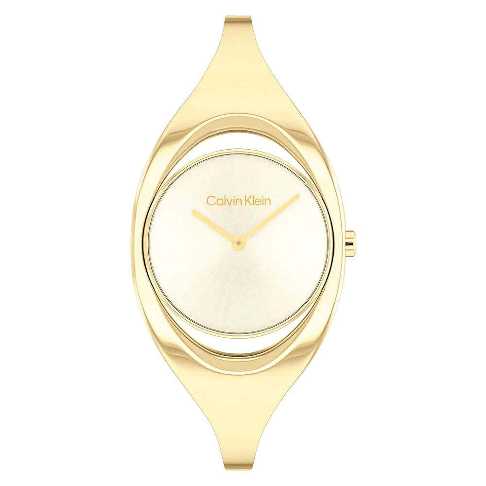 Calvin Klein 32.5mm Yellow Gold Dial Two Hands Gold Plated Bracelet Watch image number 0