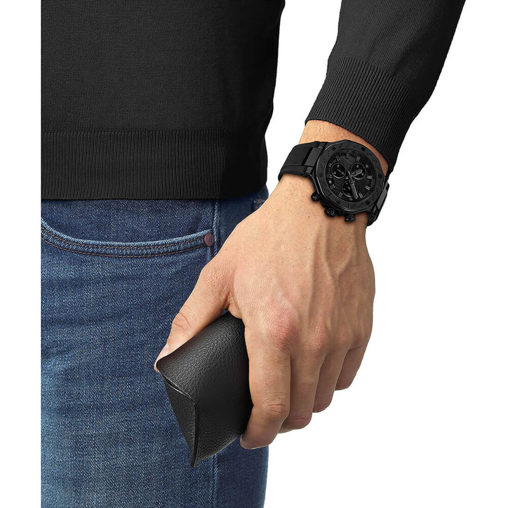 Tissot T-Race Chronograph 45mm Dark Grey Dial Black Rubber Strap Watch image number 3