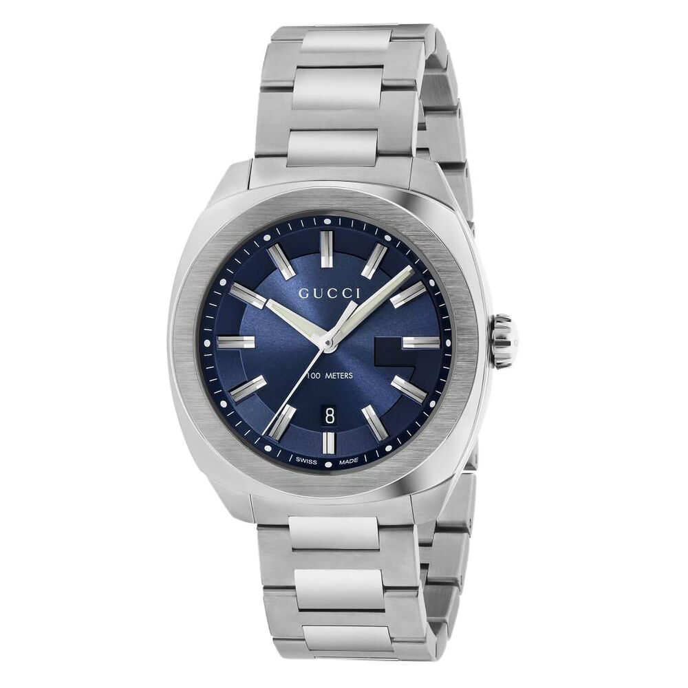 Gucci GG2570 G-Frame Men's Blue Dial Stainless Steel Watch