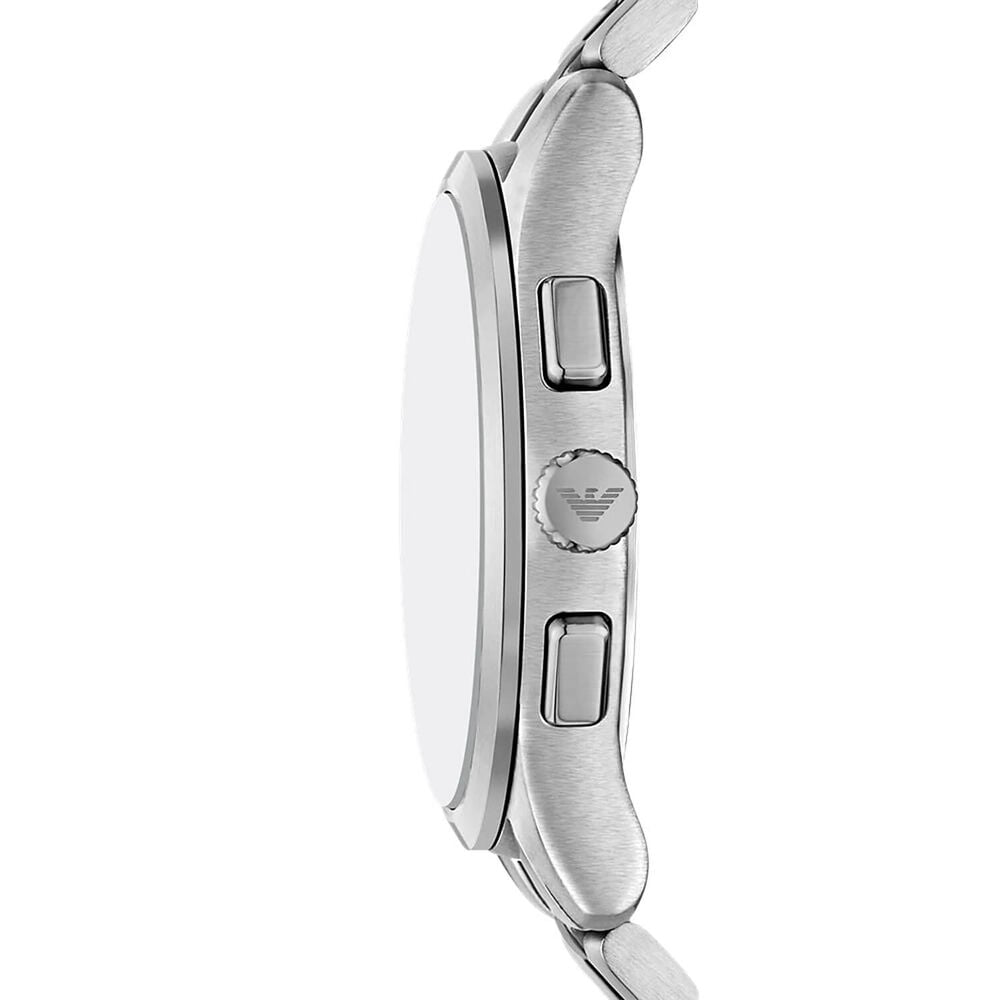 Emporio Armani 42mm Blue Dial Stainless Steel Bracelet Chronograph Watch image number 2