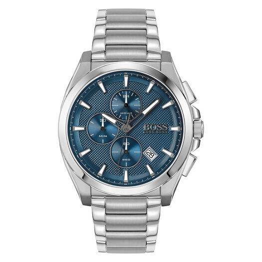 Hugo BOSS Grandmaster Lux 46mm Blue Dial Steel Case Bracelet Watch