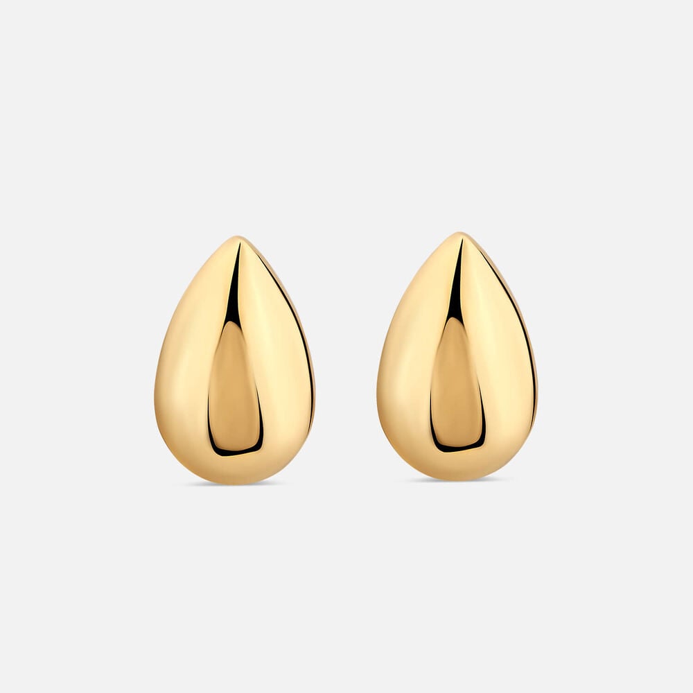 9ct Yellow Gold Polished Tear Stud Earrings