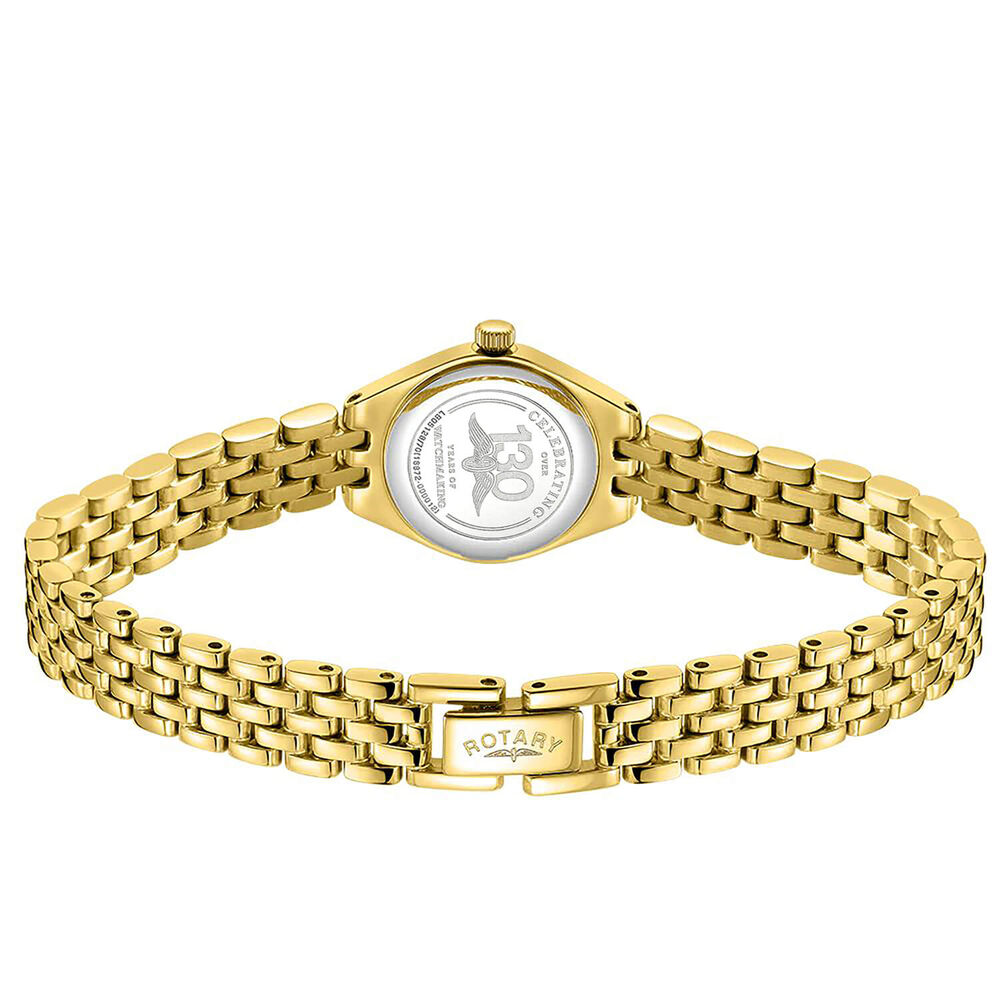 Rotary Cocktail 20mm White Dial Gold Plated Stainless Steel Bracelet Watch