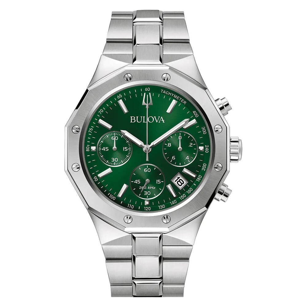 Bulova Prestige 44mm Green Dial Stainless Steel Bracelet Watch