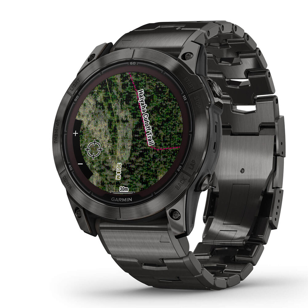 Garmin Fenix 7X Pro Sapphire Solar 51mm Carbon Grey Titanium Case & Bracelet Watch image number 0