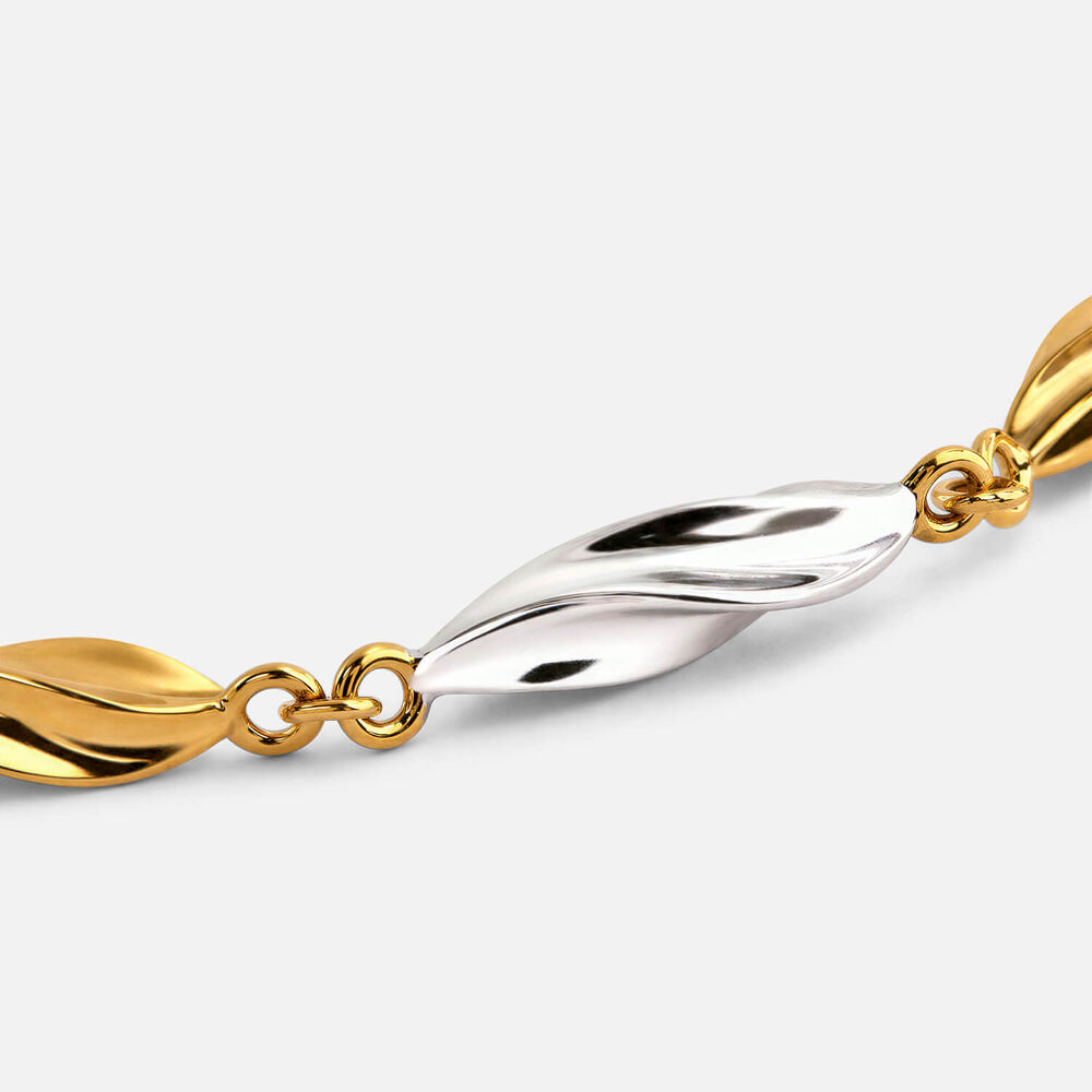 Sterling Silver Two Tone Twist Link Bracelet