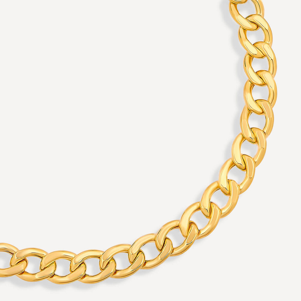 9ct Yellow Gold Oval Curb Chain Bracelet image number 1
