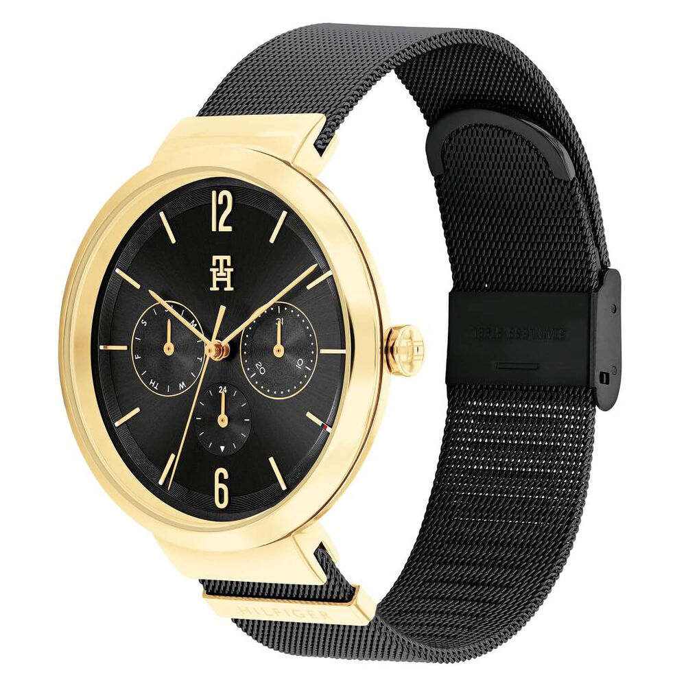 Tommy Hilfiger 40mm Black Dial Black Mesh Bracelet Watch image number 1