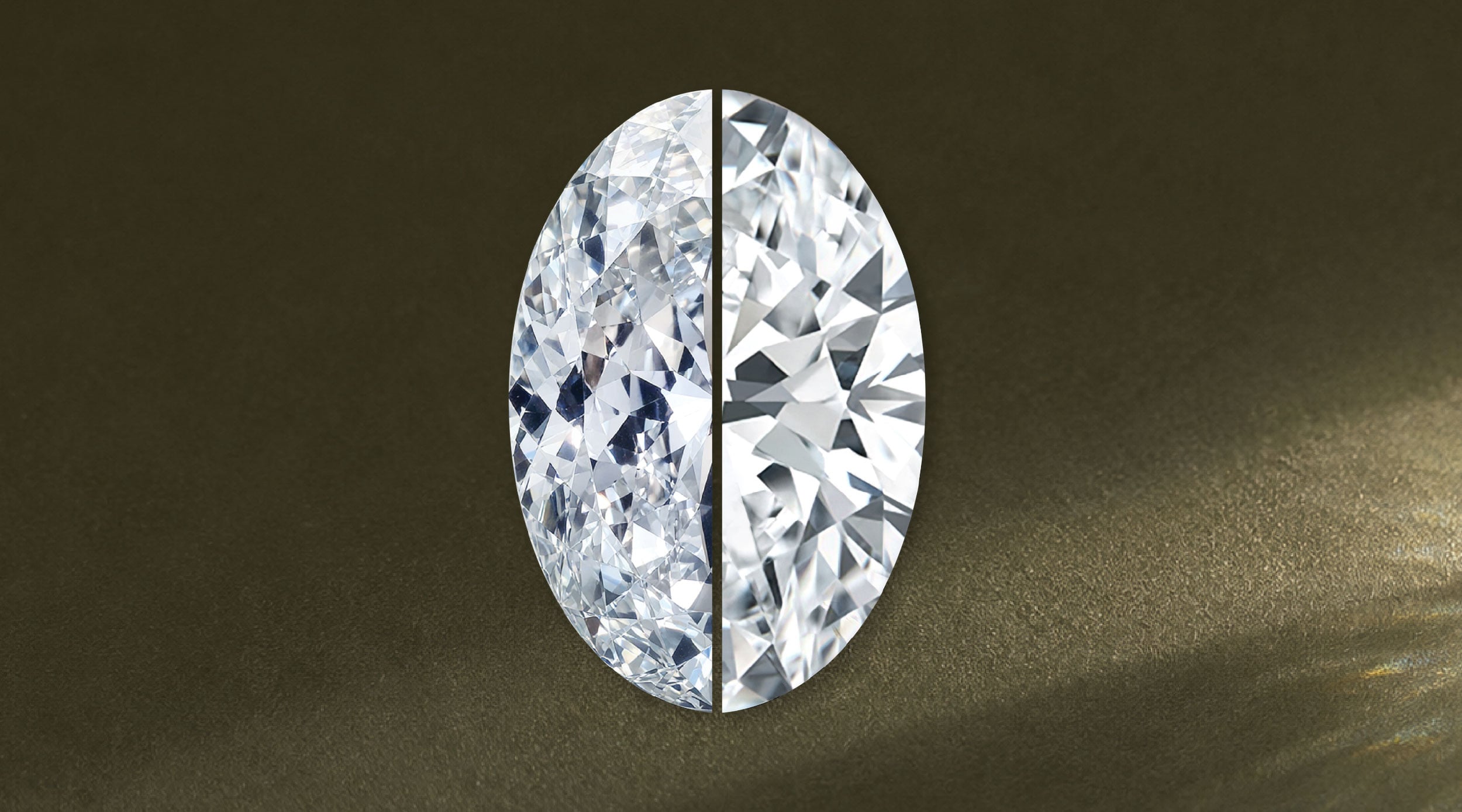 Oval NOVA cut diamond compared with a oval cut diamond