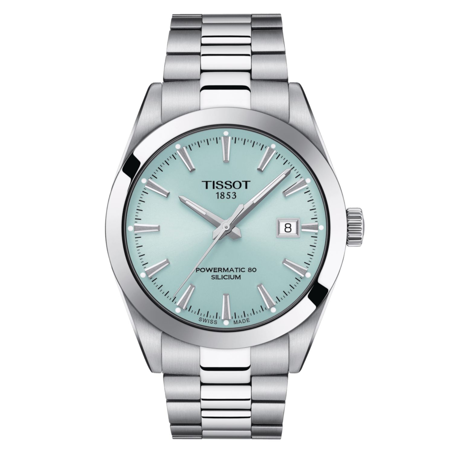 Tissot Gentleman Automatic 40mm Ice Blue Dial Steel Case Watch