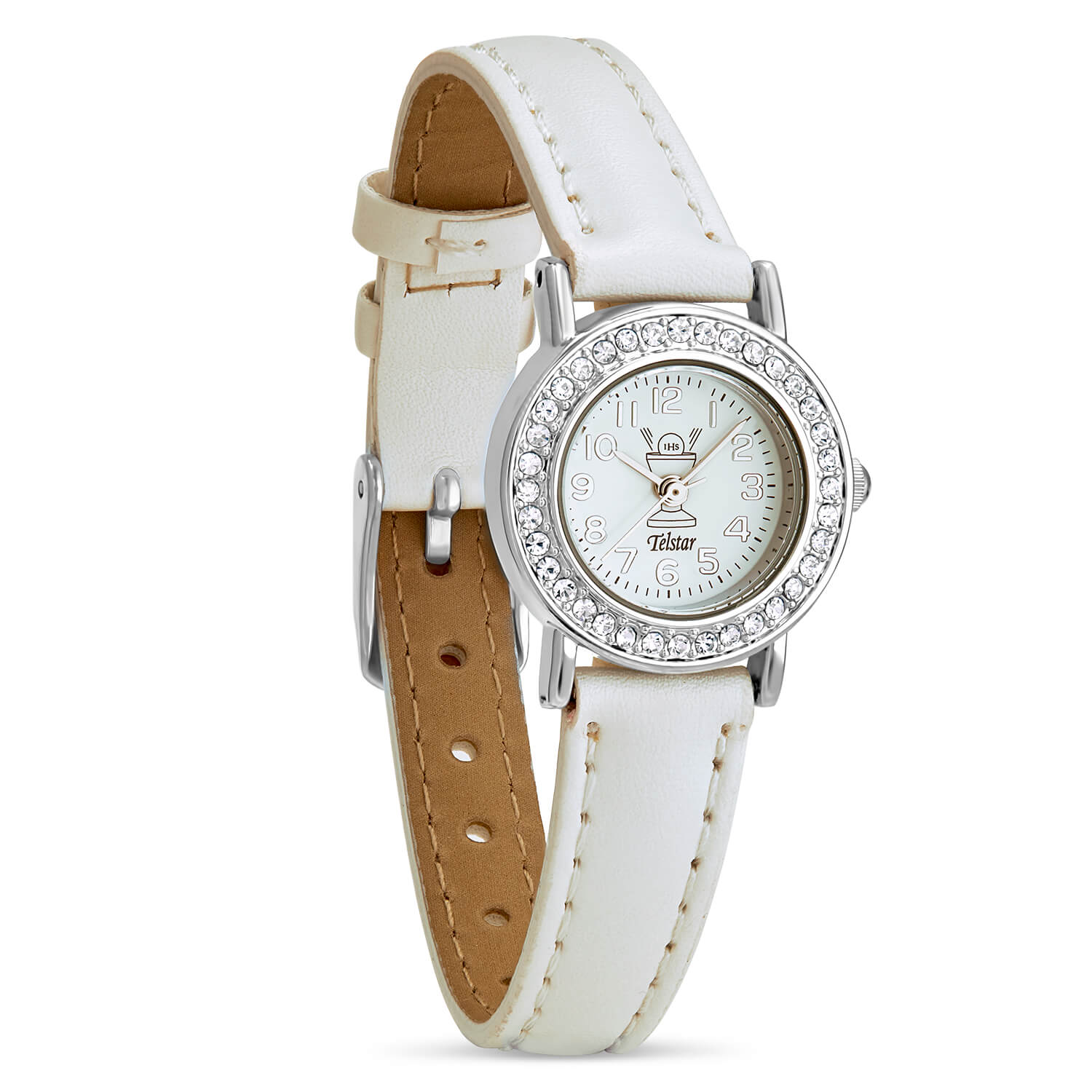 Telstar Girl's First Communion Watch Crystal-Set Bezel