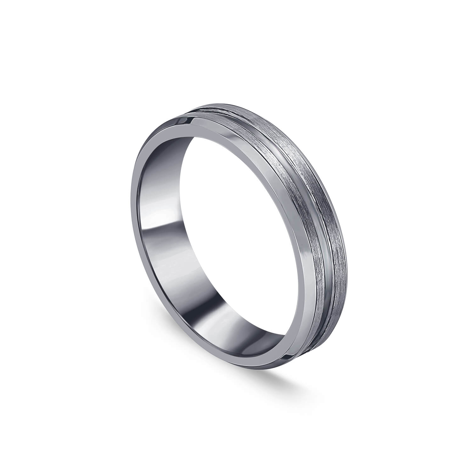 Tungsten Matte Centre Groove Polished Edge 5mm Men’s Ring
