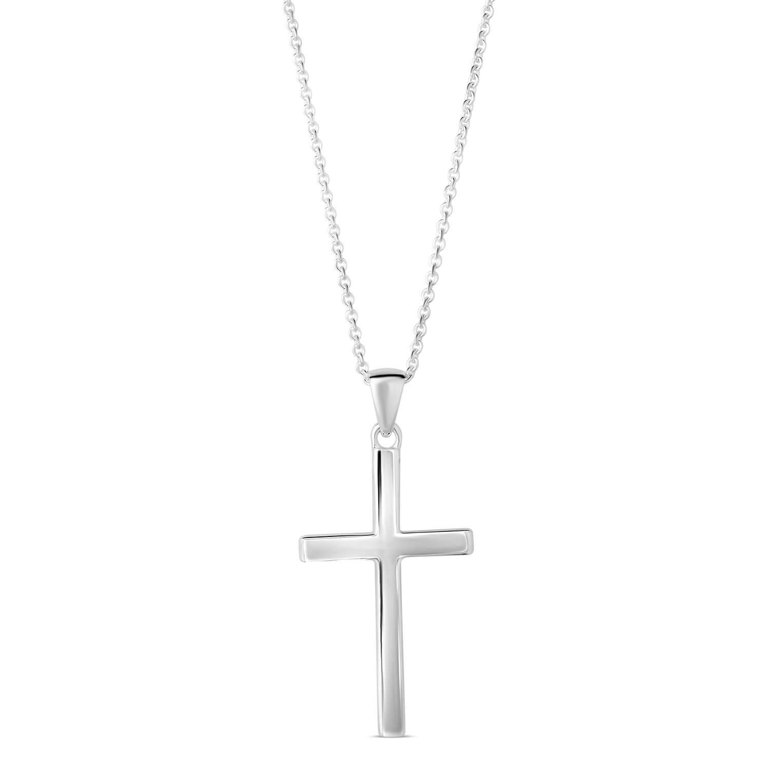 Sterling Silver Cross Necklace (Chain Included)