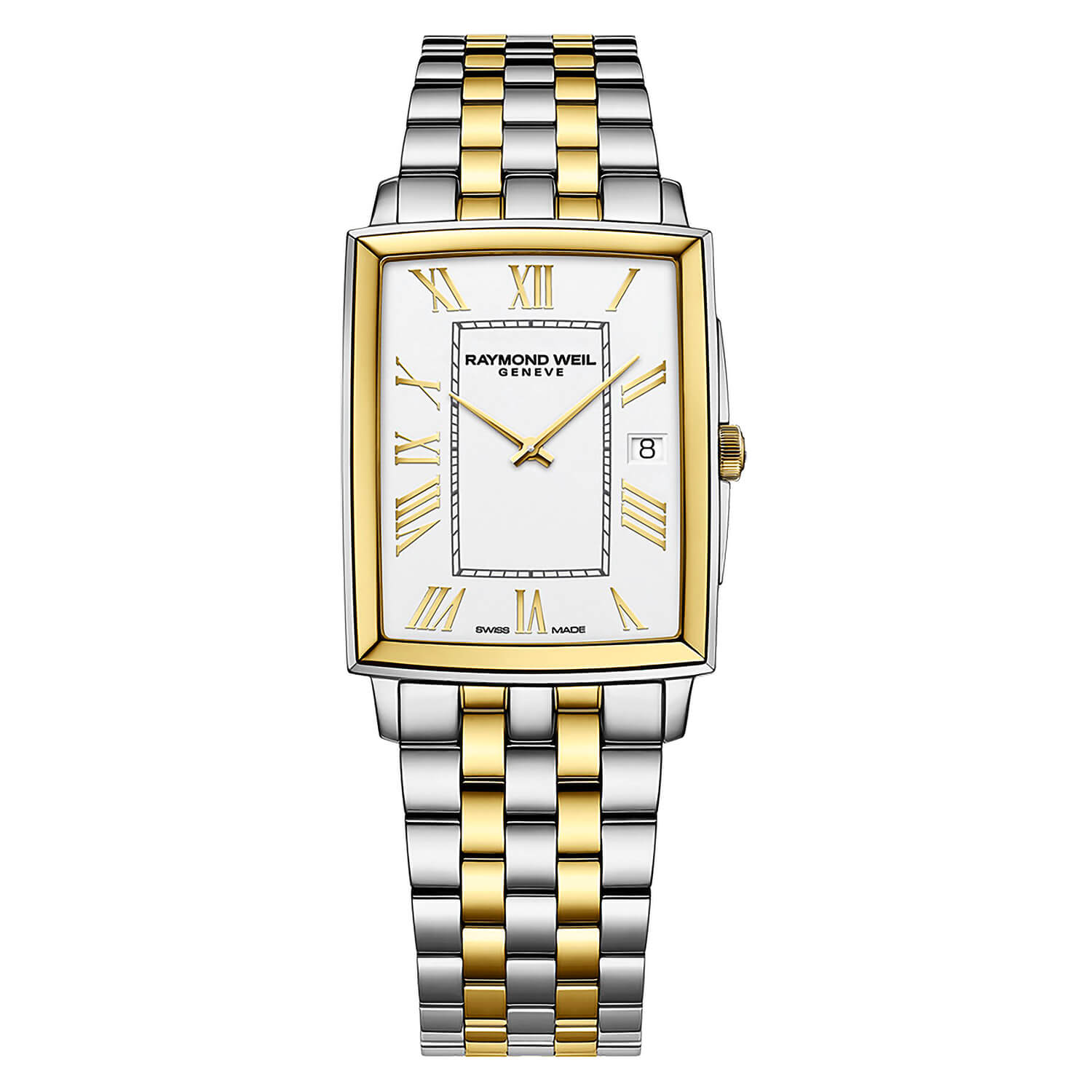 Raymond Weil Toccata 29x37mm White Dial Yellow Gold PVD & Steel Bracelet Watch